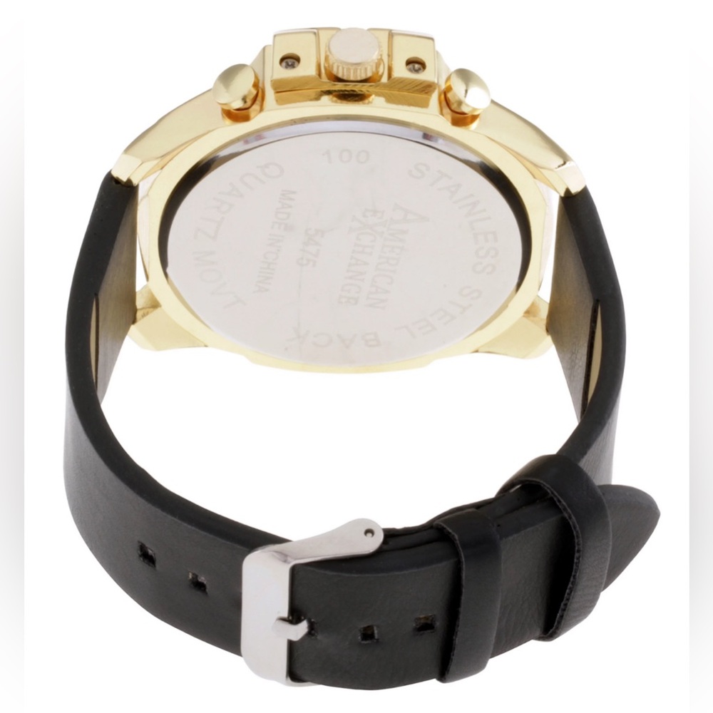 American Exchange Men’s Gold & Black Watch & Bracelet Set NWT - Picture 3 of 9